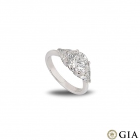 Platinum Round Brilliant Cut Diamond Ring 2.08ct I/I3